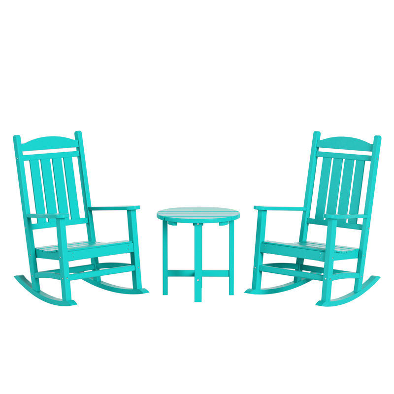 Chaise berçante d'extérieur en plastique Laguna, Turquoise