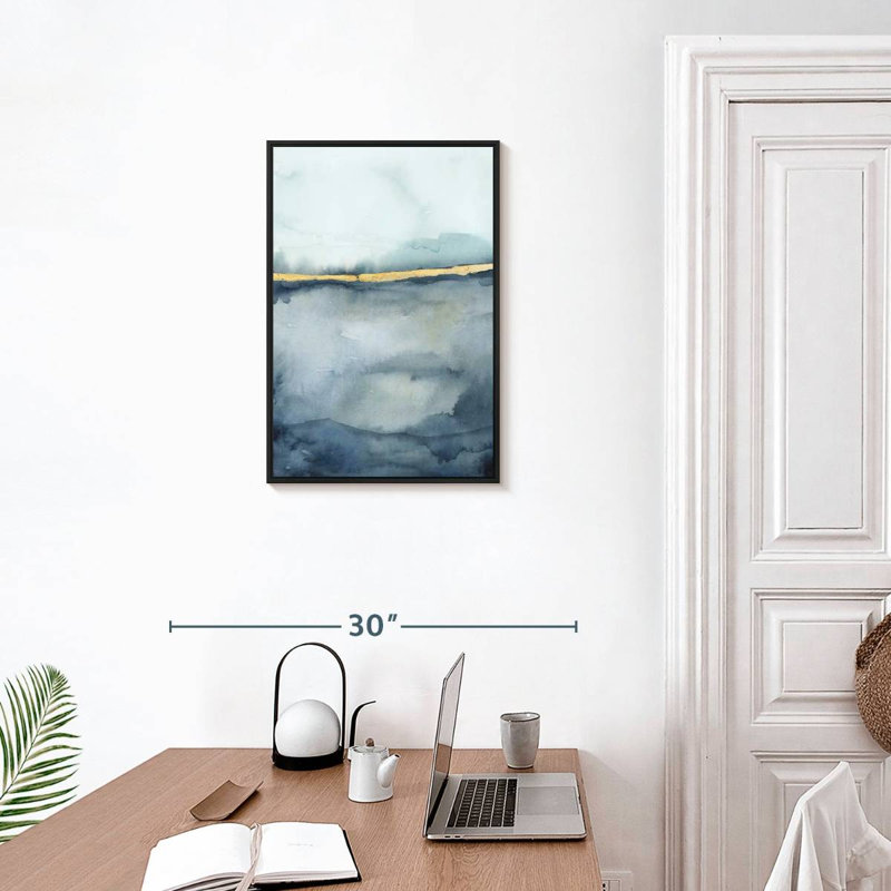 Horizon côtier II, 17 po x 25 po, Cadre flottant noir