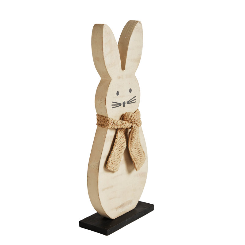 Lapin de printemps en bois 13 x 5,25 x 2,25