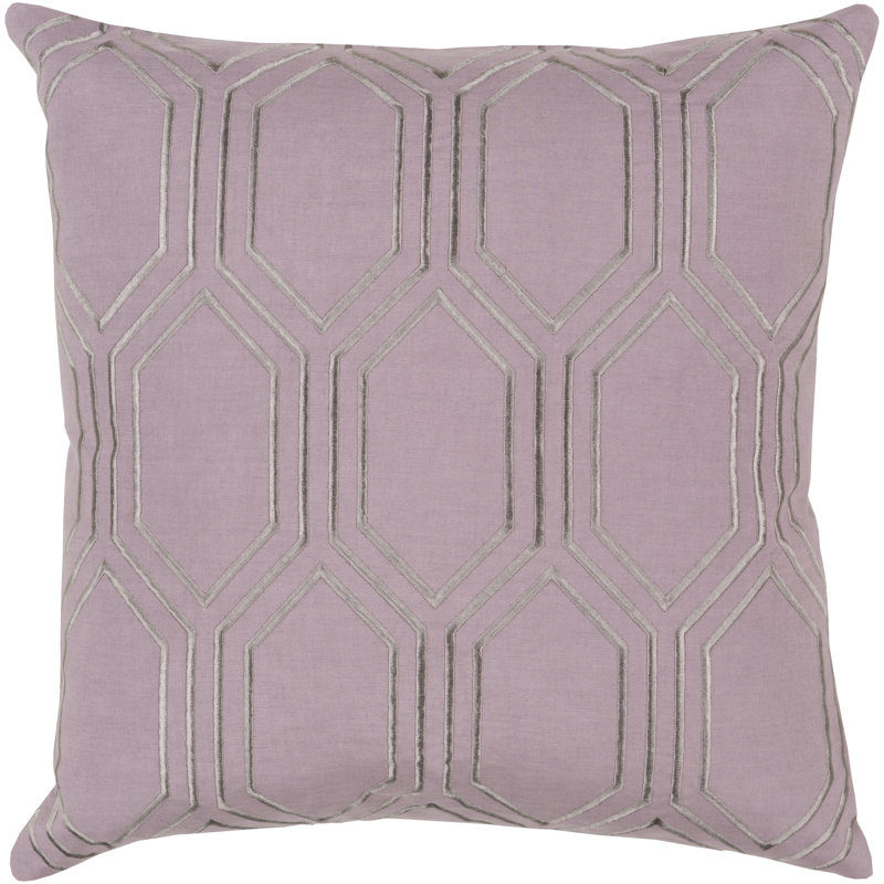 Housse de coussin en lin Skyline, Mauve, 20 po x 20 po, Polyester / Bourre en polyester