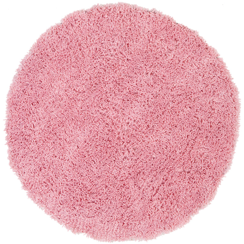 Tapis rose touffeté à la main Slusser, Rond 8 pi