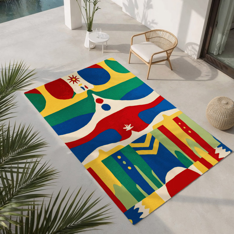Tapis intérieur et extérieur Spunky Beam, Rectangle 1 pi 6 po x 2 pi 6 po