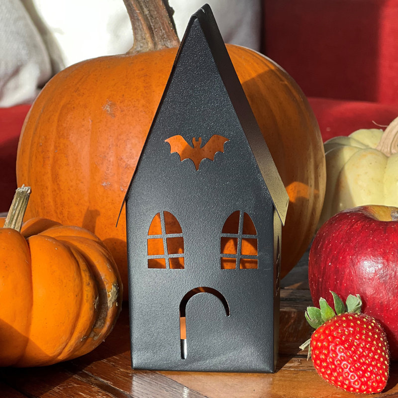 Halloween Ghost and Bat House Mini Candle Lanterns