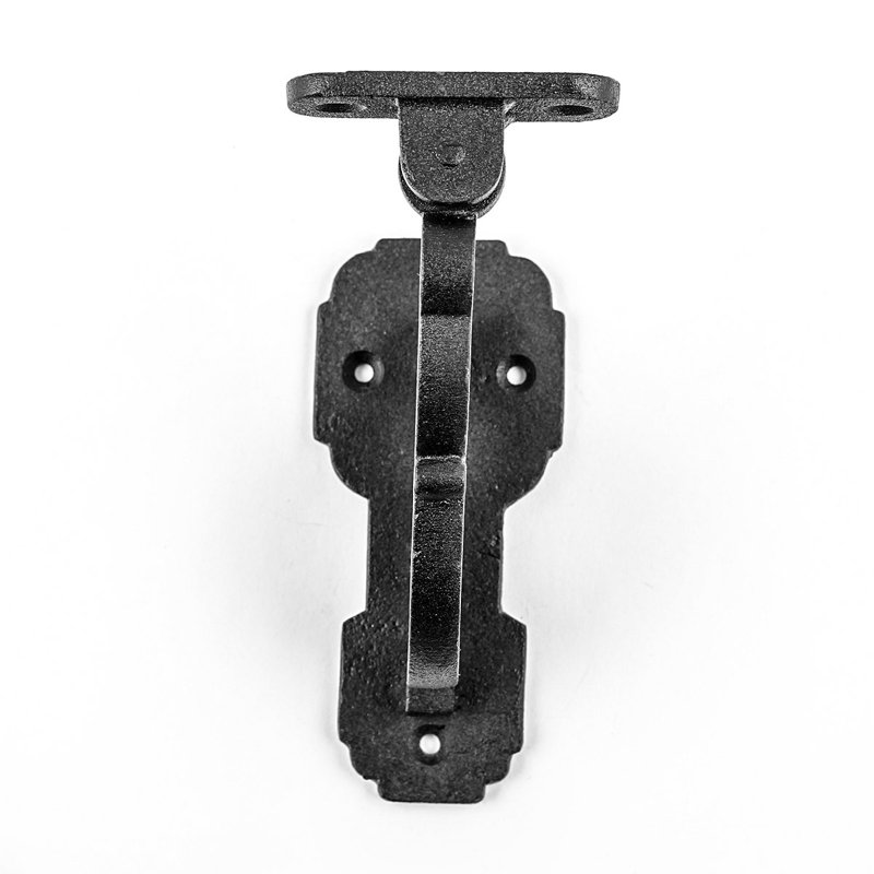 Black Wrought Iron Handrail Bracket for Stairs with Mounting Hardware