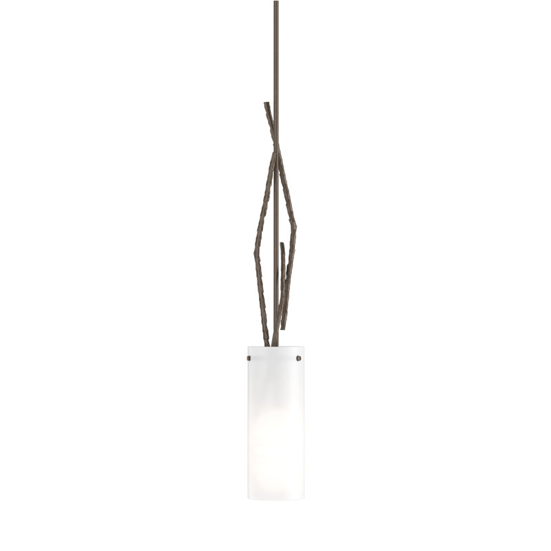 Luminaire suspendu cylindrique à 1 lumière Brindille, Bronze