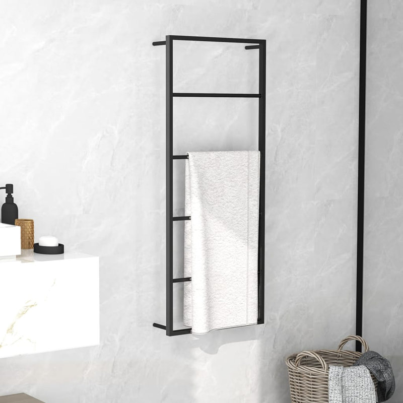 Argene Steel Wall Mounted Towel Rail, Black
