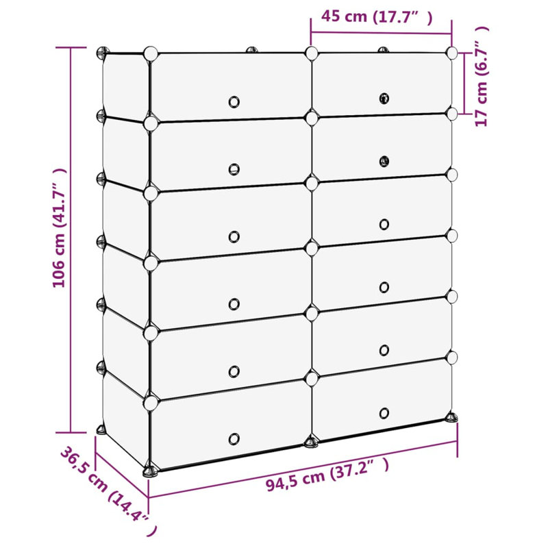 12 Pair Shoe Rack, Clear