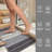 19.69 In. X 31.5 In. Flocked Bath Rug Mat, Non Slip, Soft And Highly Absorbent Floor Mats For Bathroom, Gray-376850654-376850653