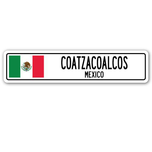 Panneau de signalisation en aluminium Albina Coatzacoalcos, Mexique, H 8 po x l 36 po x P 1 po