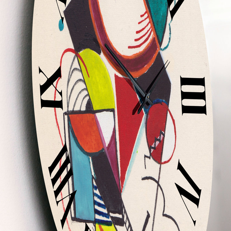 Horloge murale moderne Compositions géométriques colorées II, Moyen
