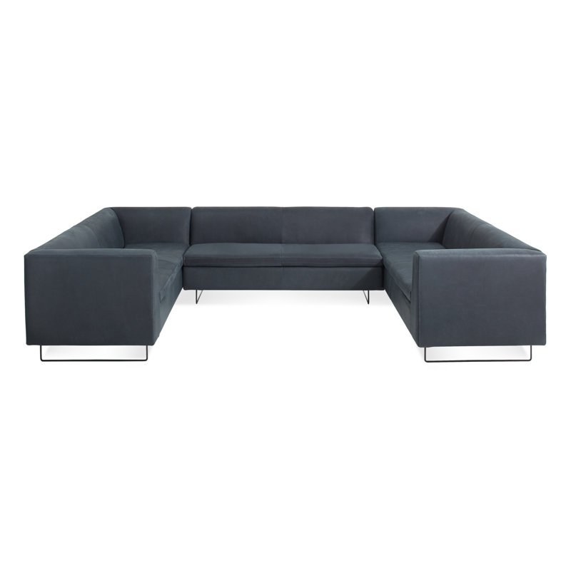 Bonnie And Clyde Sectional, Ink Genuine Leather