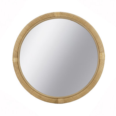 Miroir rond en rotin 31,9 po