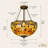 Dragonfly Pattern Tiffany Style Stained Glass Bowl Pendant Light With 3-light E26 Warm Illumination