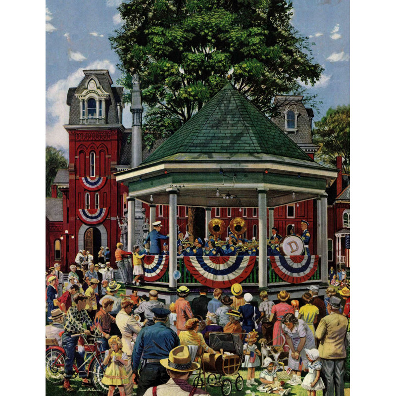 "Patriotic Band concert" par Stevan Dohanos, reproduction sur toile tendue, H 31 po x l 24 po
