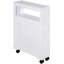 Armoire de salle de bain étroite blanche avec cadre et roulettes