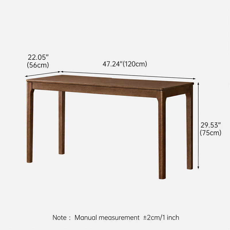 Bureau en bois massif avec tiroir, L 47 po, Brun