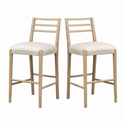 Tabouret de bar avec dossier échelle (ensemble de 2)