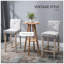 Ensemble de 2 tabourets de bar modernes avec repose-pieds encastré, pieds en bois massif, beige