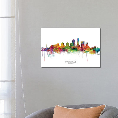 Louisville Kentucky City Skyline by Michael Tompsett - 1 Piece Wrapped Canvas Painting