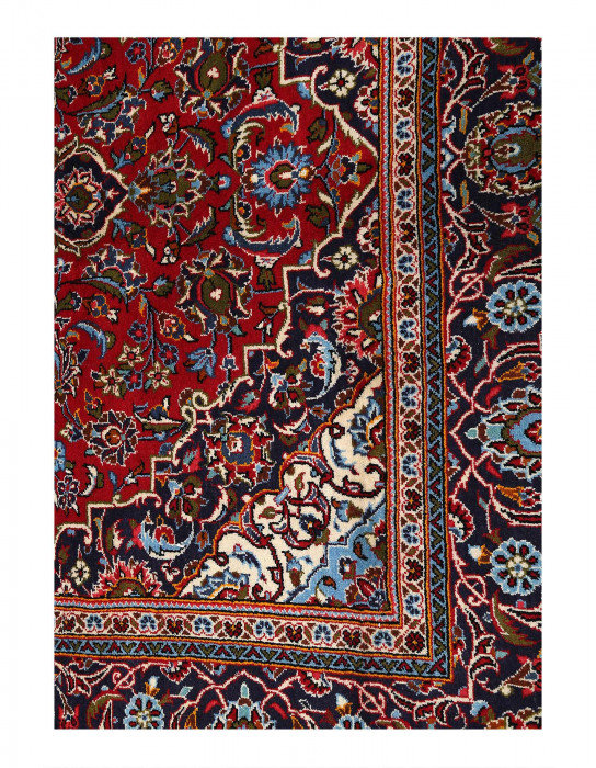 One-of-a-Kind Rectangle 6'6" x 10'9" 2010s Area Rug in Red/Beige/Navy Blue/Malibu