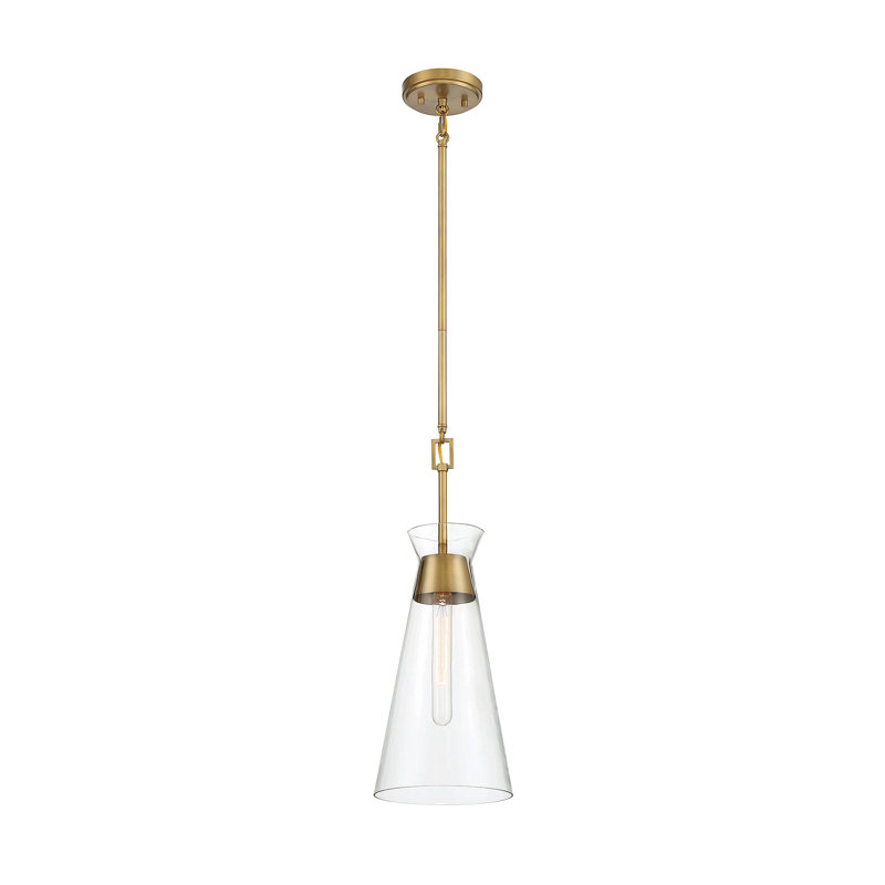 Luminaire suspendu 1 lumière Savoy House Lakewood en laiton chaud, Laiton