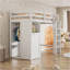 Lit mezzanine simple avec garde-robe, tablettes de rangement-2049801607