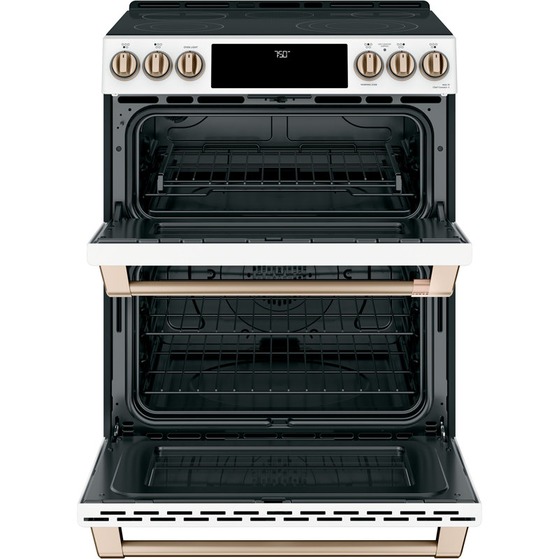 Café 30" 6.7 cu. ft. Smart Slide-in Electric Range with Convection and Radiant Cooktop, Matte White
