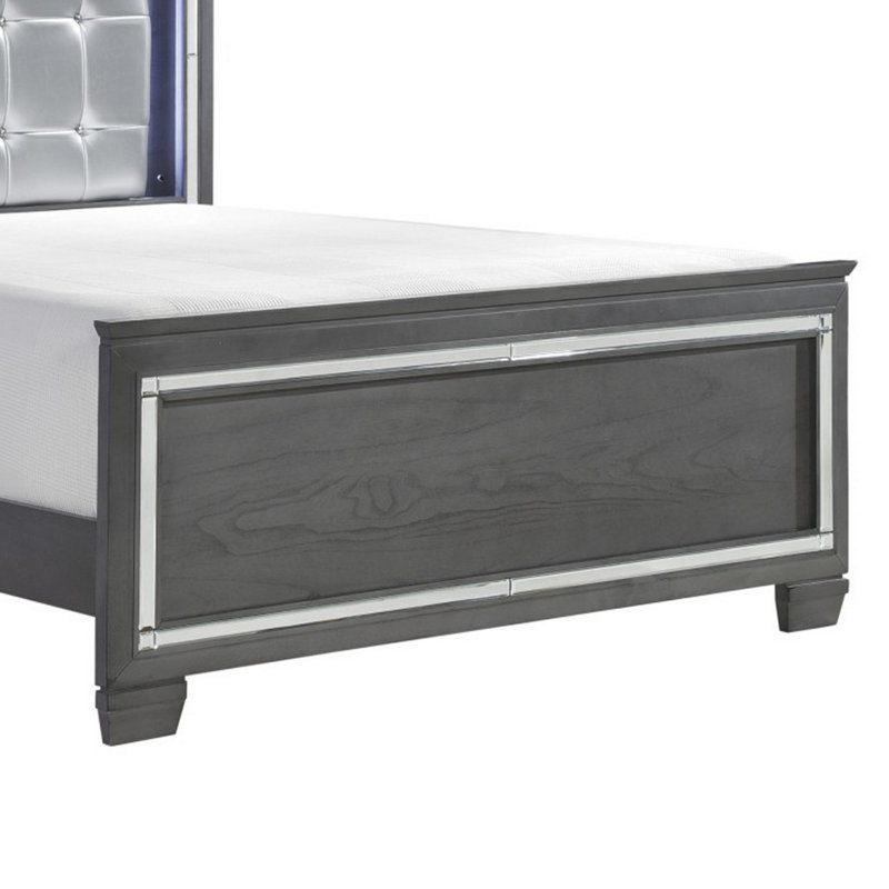 Oscar Upholstered Standard Bed, King, Gray