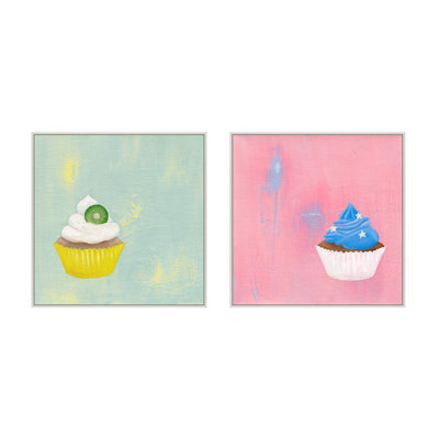 " Kiwi And Star Cupcakes. Set Of 2 " by Katy Montica 2 - Pieces