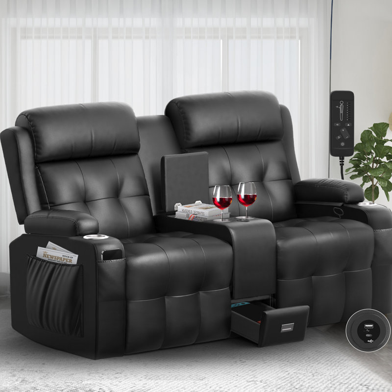 Fauteuil inclinable en similicuir Bera, Brun