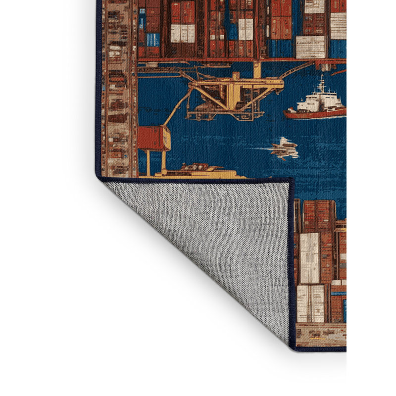 Tapis de transport gris lavable à la machine, Rond 8 pi