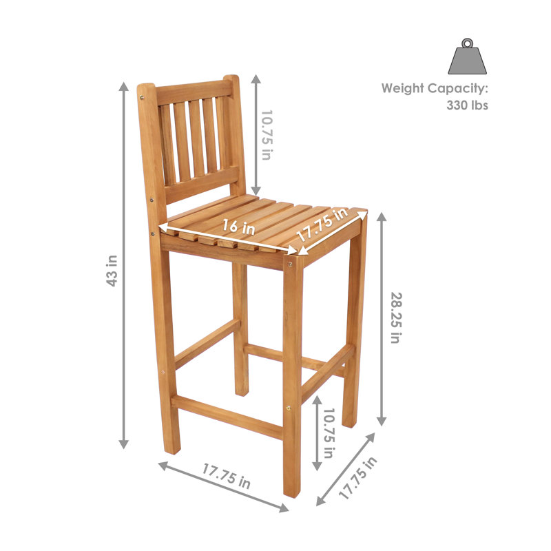 Chaise de bar en bois de teck Anjila
