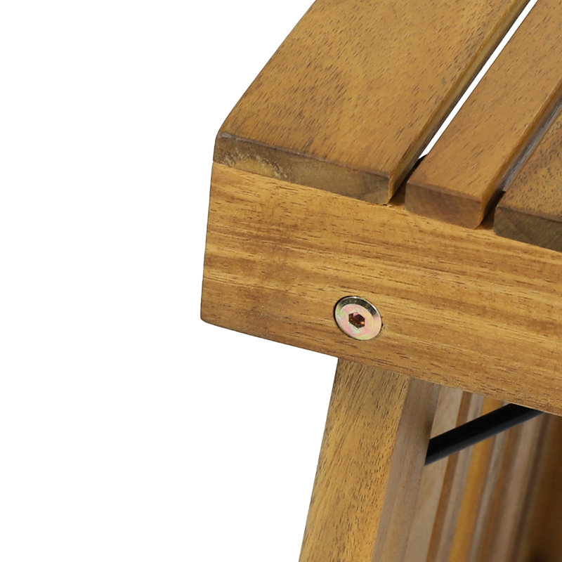 Wood Side Table - Foldable With Slat Design, 21.25W X 13.91D 15.89H In Top,