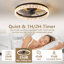 Ventilateur de plafond 20 "en cristal avec lumière DEL à intensité variable, application et télécommande, 3 ct, encastré pour chambre à coucher-285044882-285044877