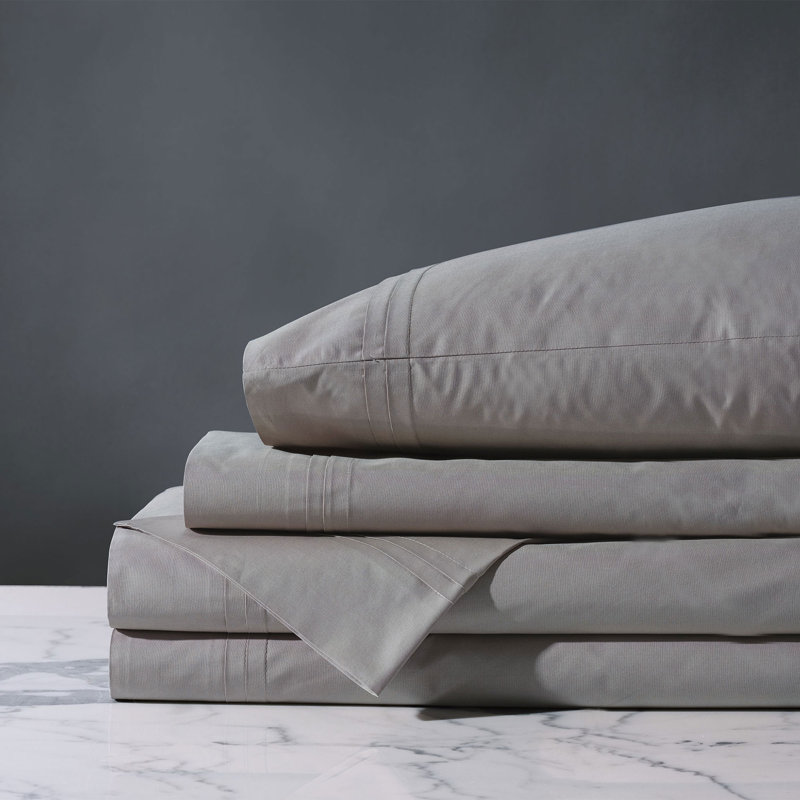 Vail Percale Sheet Set In Heather, Gray