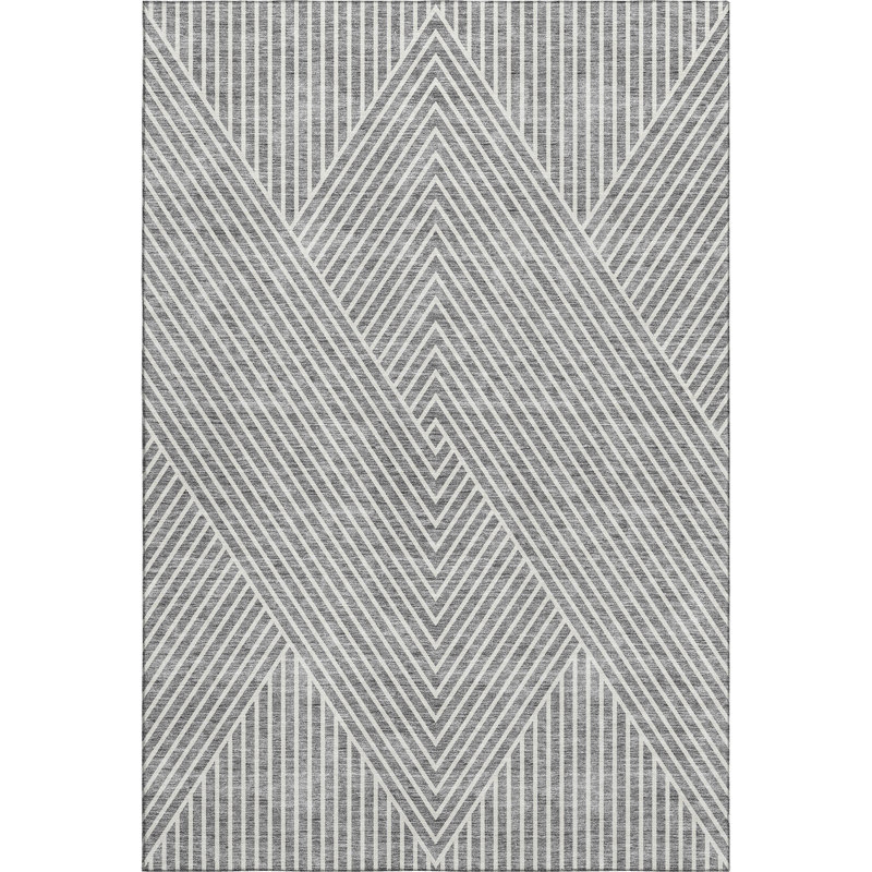 Premium Machine Washable Prisco Gray Rug, Rectangle 9' x 12'