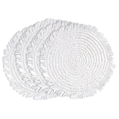 Kiri Collection 100% Paper Raffia No Pattern Round Placemat