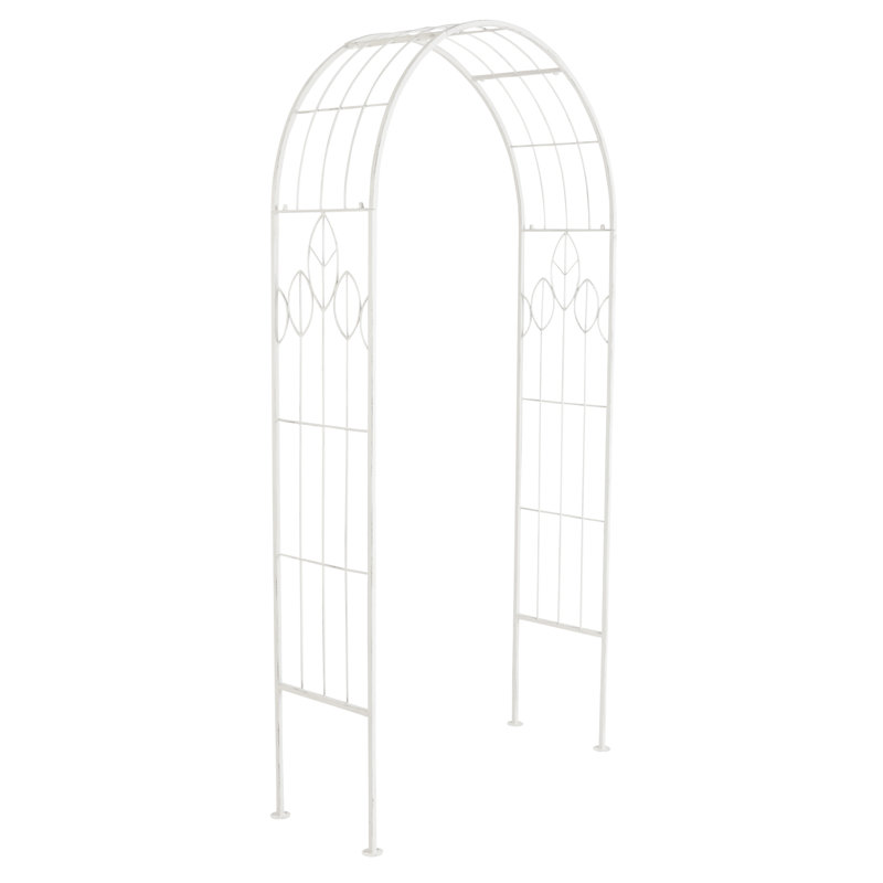 211cm H x 103cm W Iron Arched, Antique White