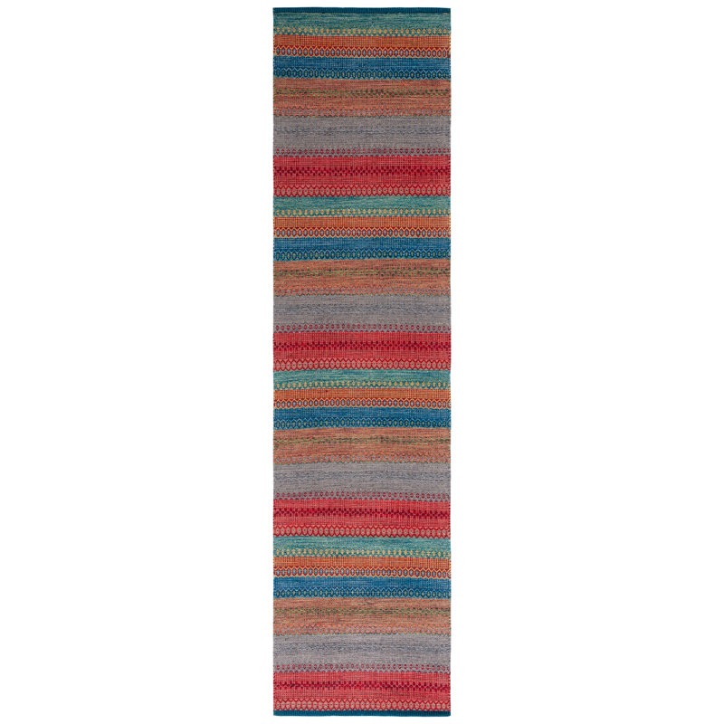 Indyana Flat Weave Cotton Geometric Rug, Runner 2'3" x 9'