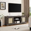 Meuble télé en rotin pour téléviseur de 70 po ou moins, console avec 2 tablettes de rangement-323229144