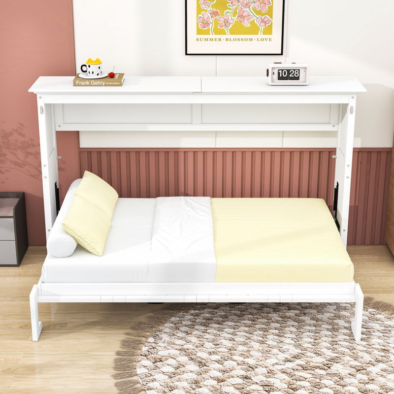 Lit simple escamotable en bois avec lattes