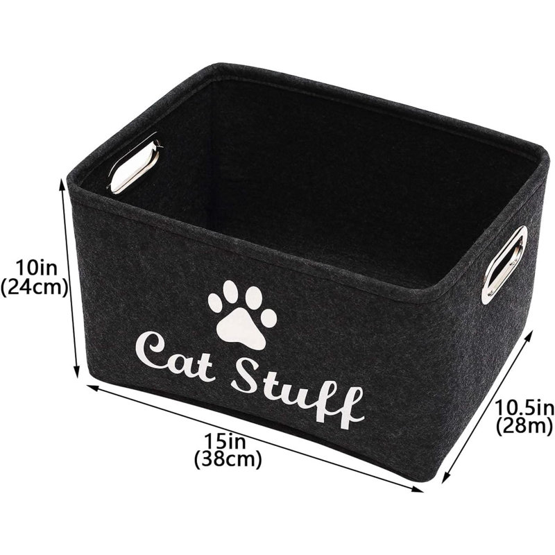 Cat Apparel & Accessories/Cat Toys/Pet Supplies Storage Basket/Bin With Handles, Collapsible & Convenient Storage Solution For Office, Bedroom, Closet, Toys, Laundry
