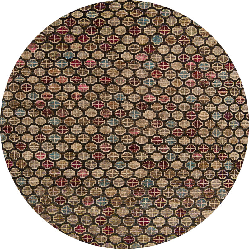 Geometric Indoor Rug, Round 5'
