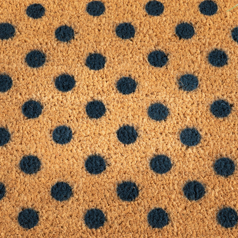 Braewyn Non-Slip Doormat, 40cm H x 60cm W, Natural/Blue