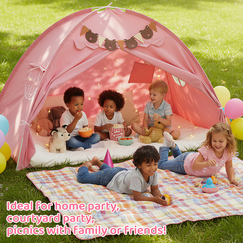 Twin Bed Tent, Bunk Bed Tent Twin Size Bed Tents with Stars Lights & Flags, Breathable Sleeping Tent Privacy Space Dream Play Tent