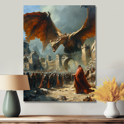 Impression épique «Bataille épique entre les dragons et les soldats IV» - Dragons