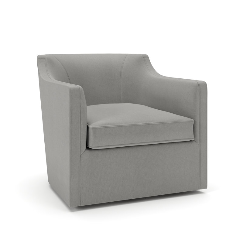 Fauteuil pivotant rembourré Marietta, Toile gris clair Bayou