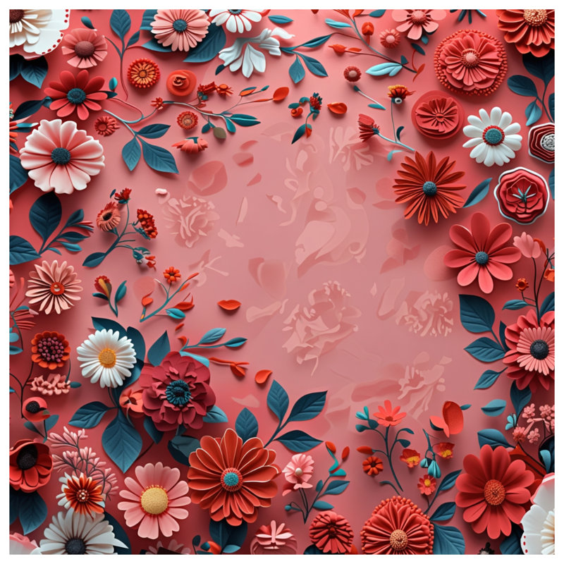 Coussin Floral, 14 X 14 pouces