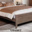 Lit plateforme avec rangement spacieux sous le lit et pieds fuselés de style Mid-Century - aucun sommier nécessaire-111086045-111086046