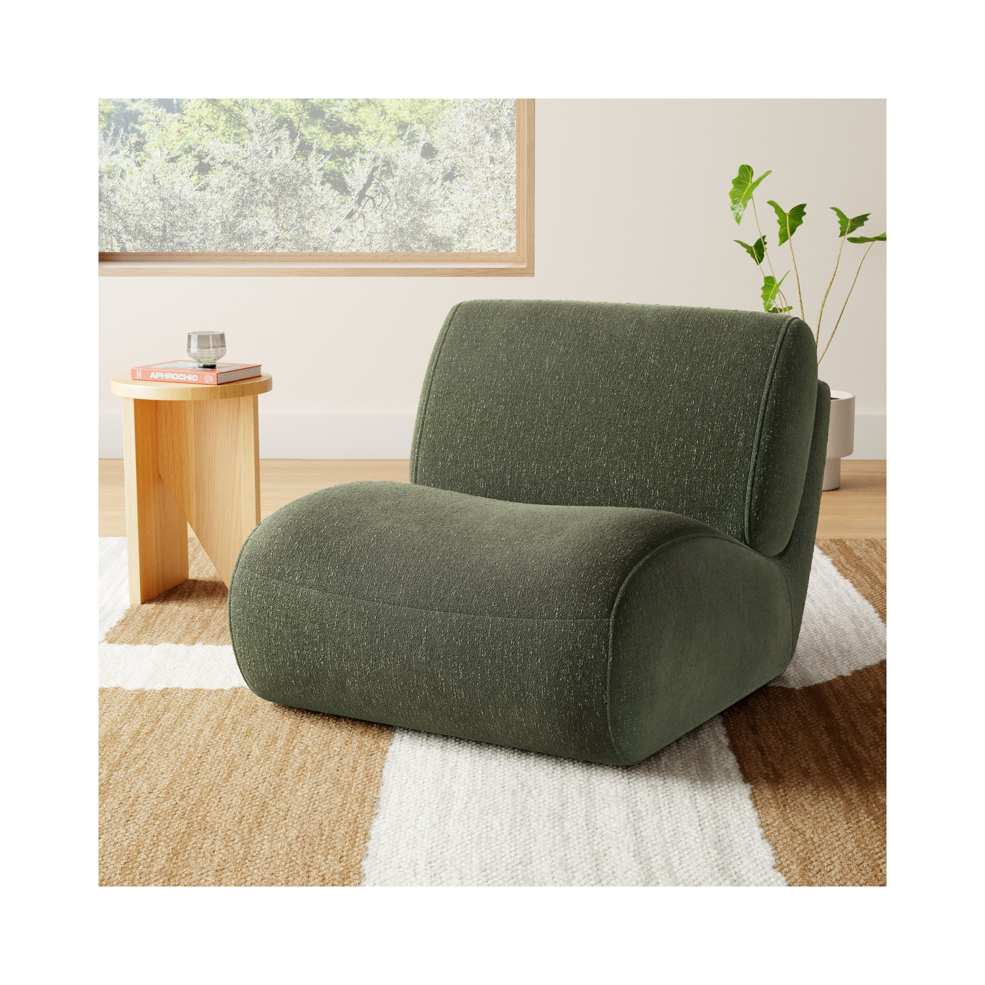 Nita 33'' Swivel Upholstered Accent Chair, Mellow Forest Chenille